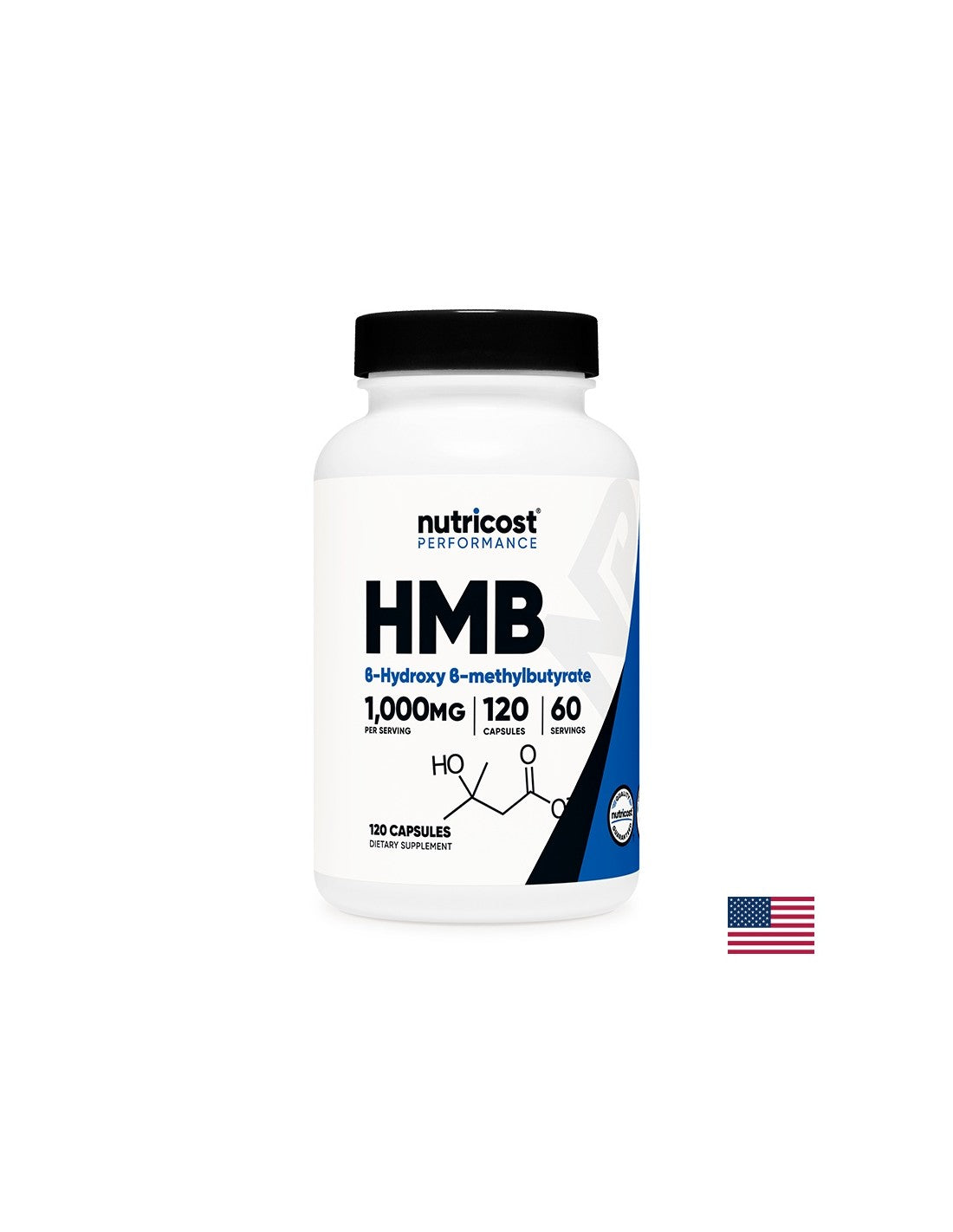 Per sport attivi - HMB (beta-idrossi-beta-metilbutirrato), 500 mg/120 capsule, 60 dosi <tc>Nutricost</tc>