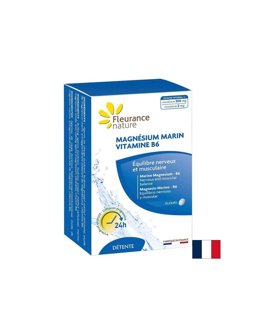 Per stress, affaticamento, crampi muscolari - magnesio marino + vitamina B6, 60 compresse fuoriche