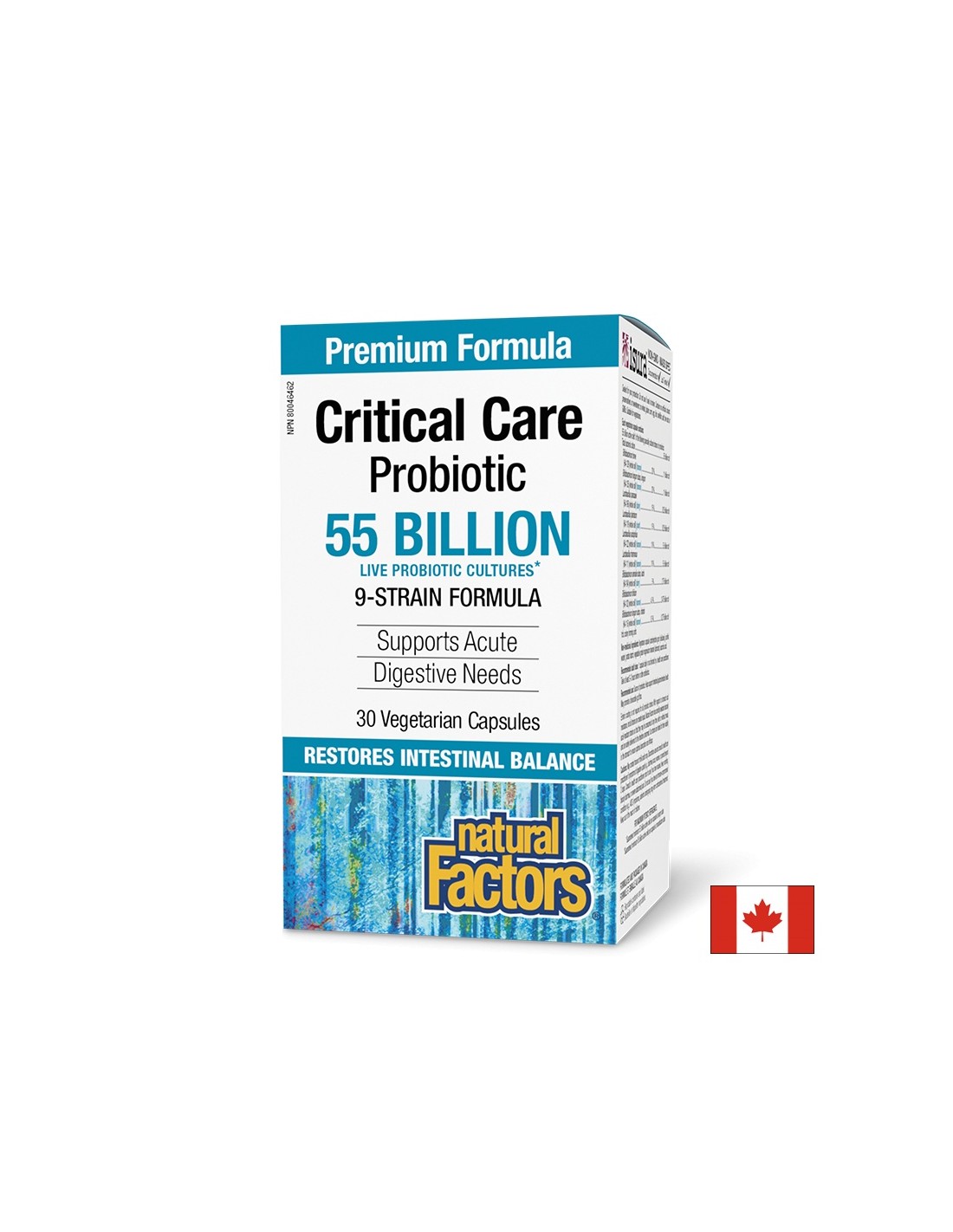 Probiotico - Probiotico per terapia intensiva, 55 miliardi di probiotici attivi, formula a 9 ceppi, 30 capsule V <tc>Natural Factors</tc>