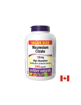 Rilassamento del sistema muscolare e nervoso - citrato di magnesio (con elevato assorbimento) 150 mg, 240 capsule