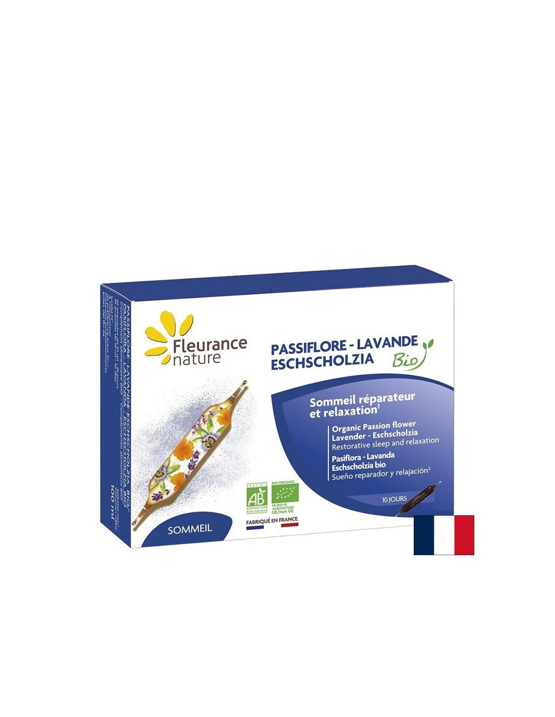 Rilassamento del sistema nervoso - Passione, lavanda, bio di escholtia, 10 bere ampoule flourance natura