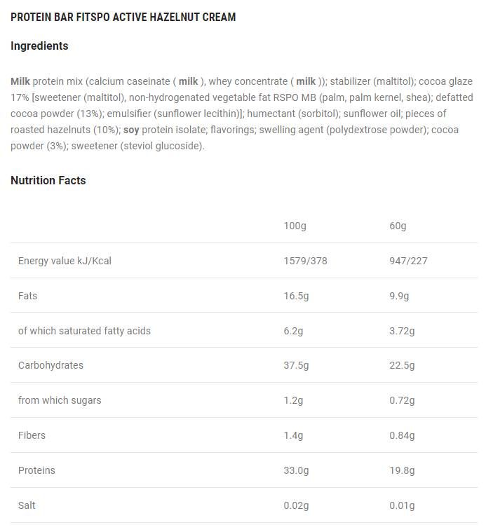 Fit SPO Active Bar - 12 x 60 grammi
