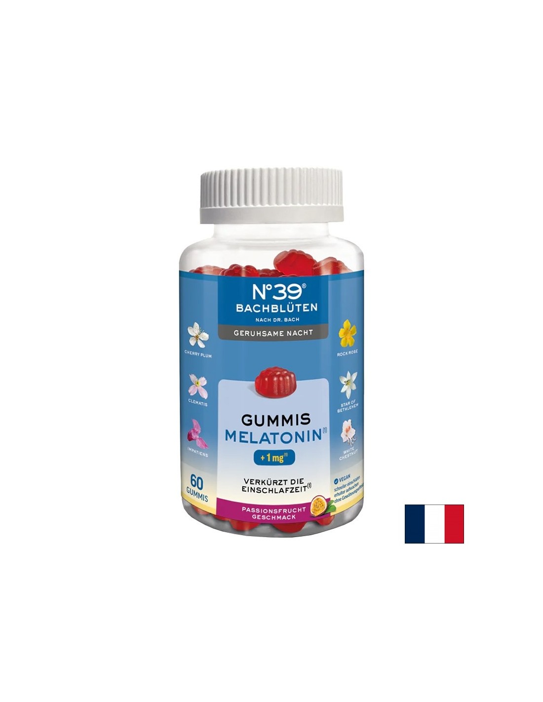 Buonanotte - Essenze del Dr. Bach + Melatonina N°39, 60 compresse gelatinose al gusto di frutta <tc>Lemon Pharma</tc>