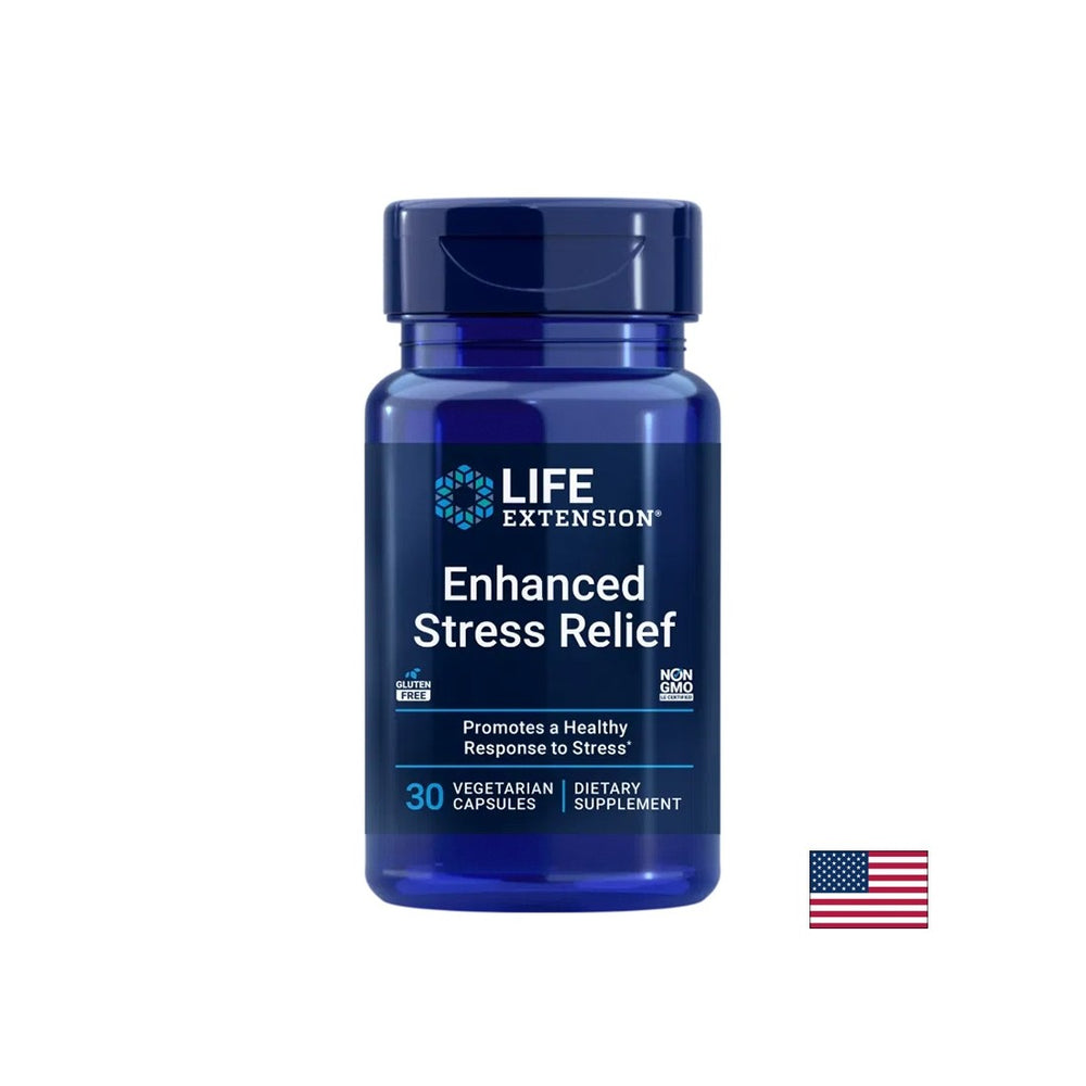 Stress e buon umore - balsamo limone + l -teanina - sollievo dallo stress enchaced, 30 capsule