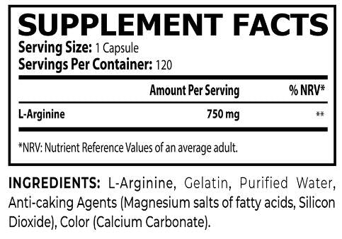 L -arginina 750 mg - 120 capsule