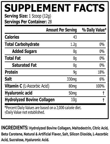 Collagene | con acido ialuronico e vitamina C - 336 grammi