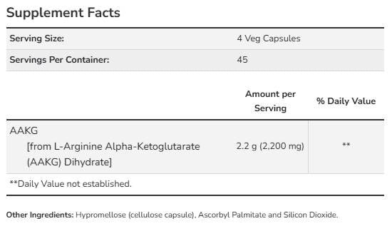 AAKG 2200 550 mg - 180 Capsule