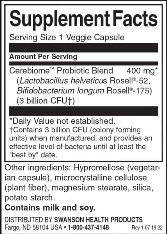 Supporto da stress da microbioma felice probiotico - 60 capsule