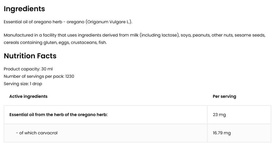 Olio essenziale di origano - 30 ml