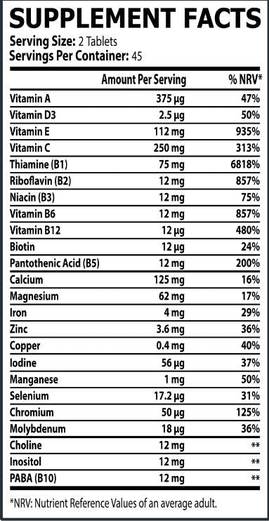 Multivitaminico | Formula giornaliera anticipata - 90 compresse
