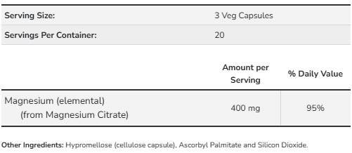 Citrato di magnesio 400 mg - 60 capsule