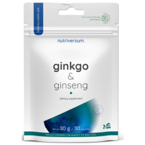 Ginkgo + Ginseng | Ginkgo Biloba 250 mg + Siberian Ginseng 400 mg - 30 capsules - Nutra Best Europe