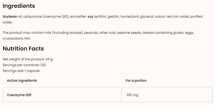 CoQ10/Ubichinon 100 mg - 30 capsule gel