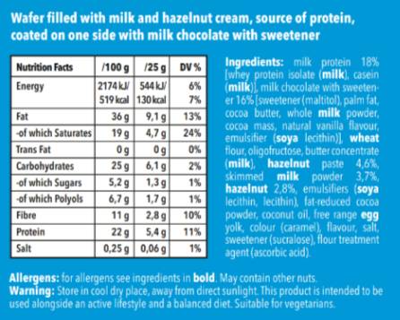 Proteina Brix con nocciole - 24 x 25 grammi