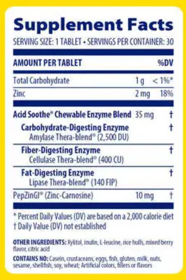 Acido Soothe masticabile - 60 compresse masticabili