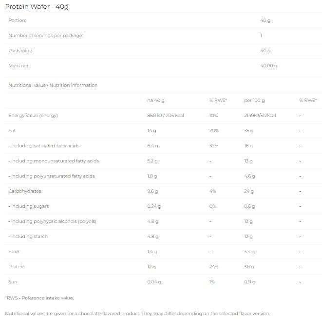 Wafer proteico - 40 grammi