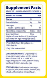 Ginger e vitamina B6 Gummies - 60 Gummies