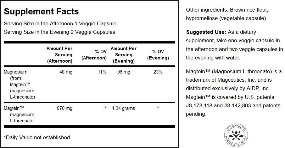 Magnesio l-treonato 718 mg 90 capsule