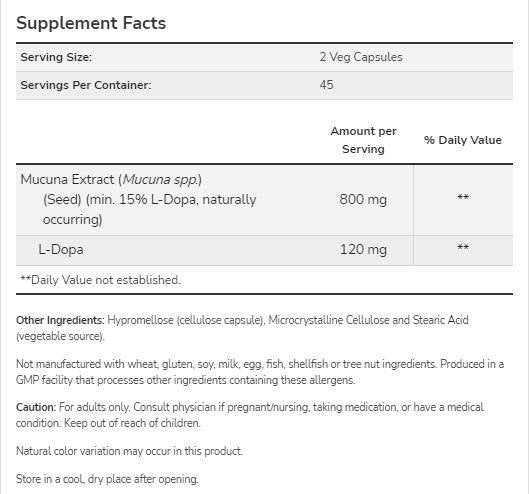DOPA MUCUNA [90 capsule, 45 porzioni]