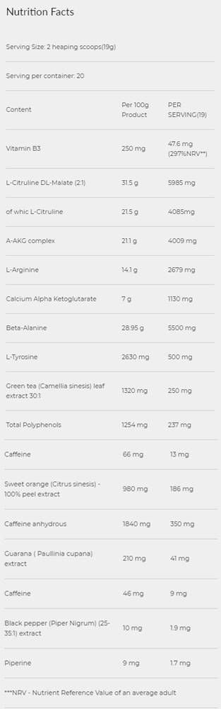 BACCHETS BLOOD E GUTS/NUOVA ARE del pre -allenamento - 19 grammi