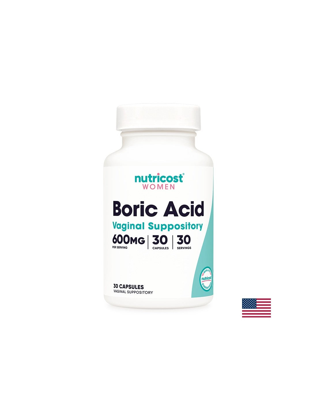 Infezioni vaginali - Acido borico, 600 mg x 30 capsule vaginali <tc>Nutricost</tc>