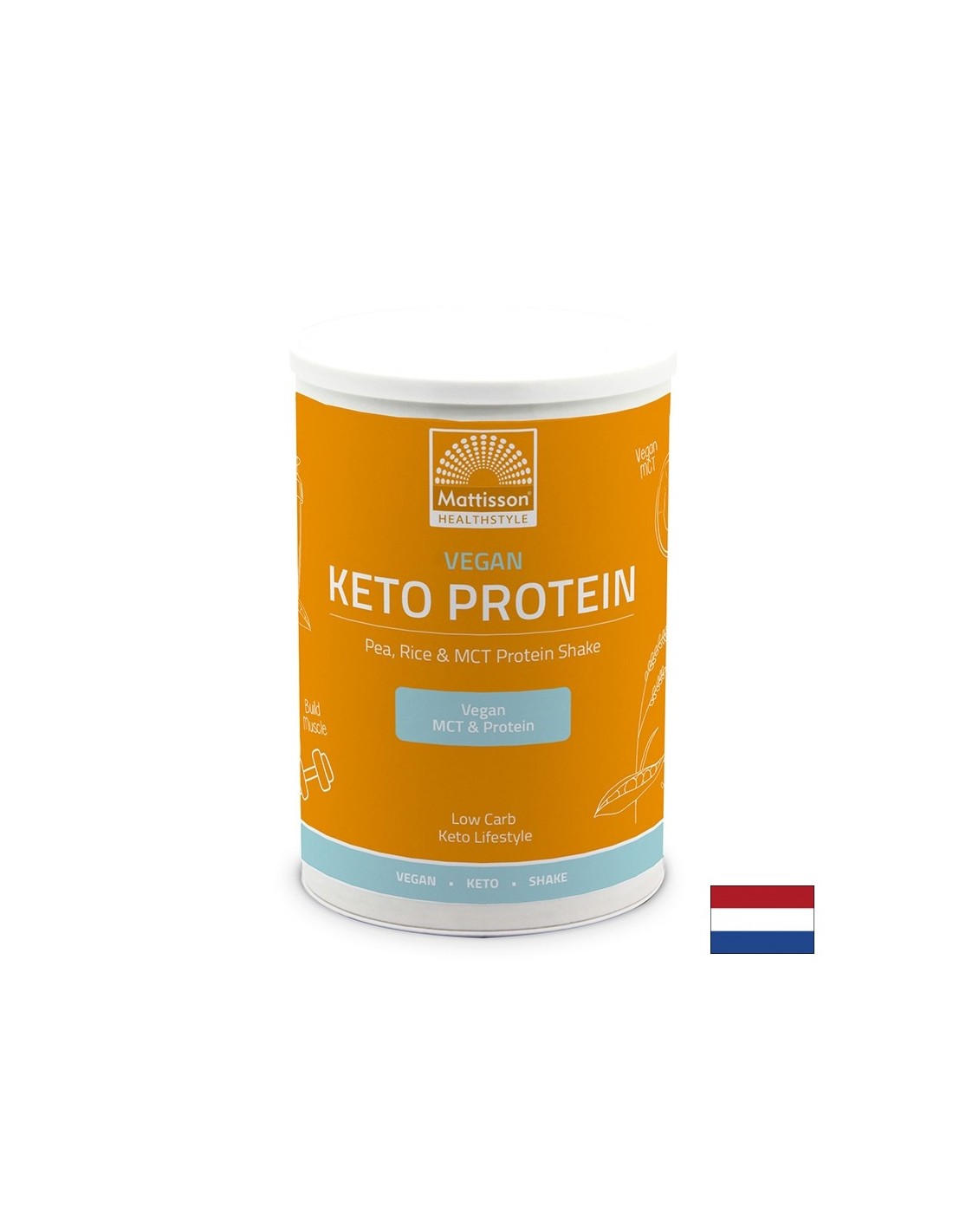 Frullato proteico vegano chetogenico - piselli, riso, MCT, 350 g di polvere <tc>Mattisson Healthstyle</tc>