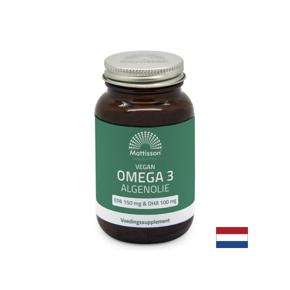 Omega -3 vegano dalle alghe - supporto per la funzione cardiaco e cerebrale, EPA 150 mg, DHA 100 mg, 60 capsule