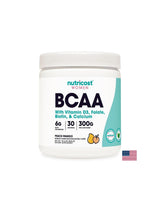Aminoacidi a catena ramificata BCAA + vitamina D3, acido folico, biotina, calcio (per donne), polvere di 300 g con sapore di mango