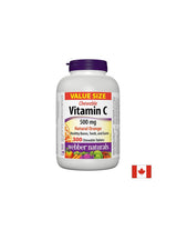 Vitamina C 500 mg masticabili - Vitamina C 500 mg, 300 compresse masticabili <tc>Webber Naturals</tc>