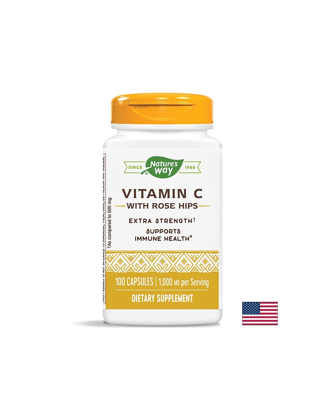 Vitamina C con fianchi rose/ vitamina C 1000 mg e rosata x 100 capsule natura