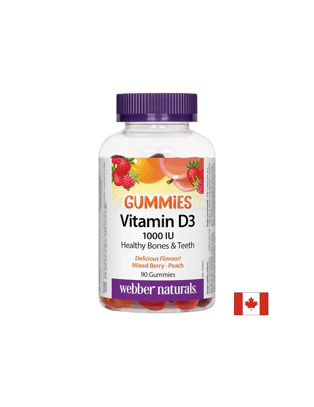 Vitamina D3 Gummies/Vitamina D3, 1000 UI, compresse da Jelly 90