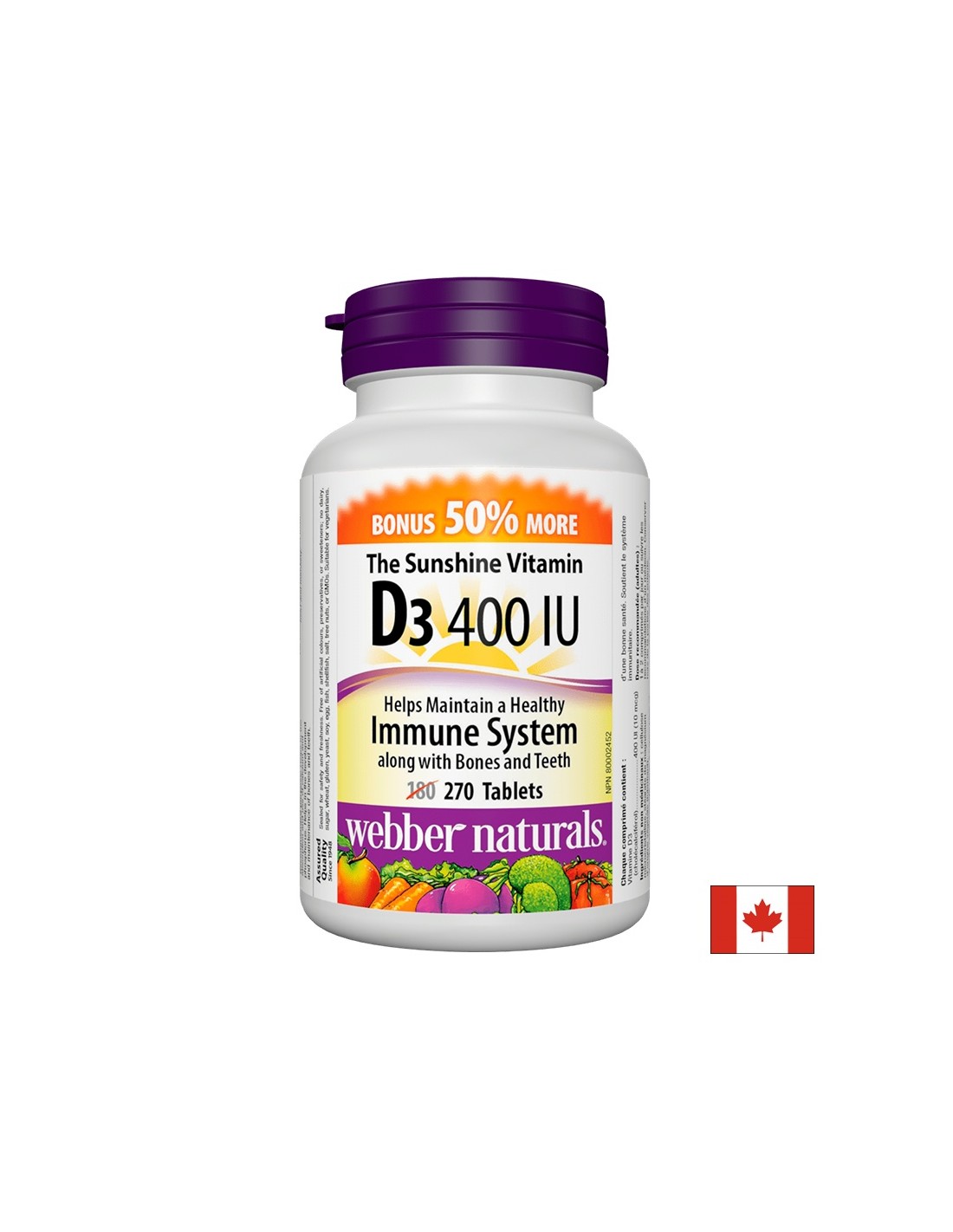 Vitamina D3/vitamina D3, 400 UI, 270 compresse