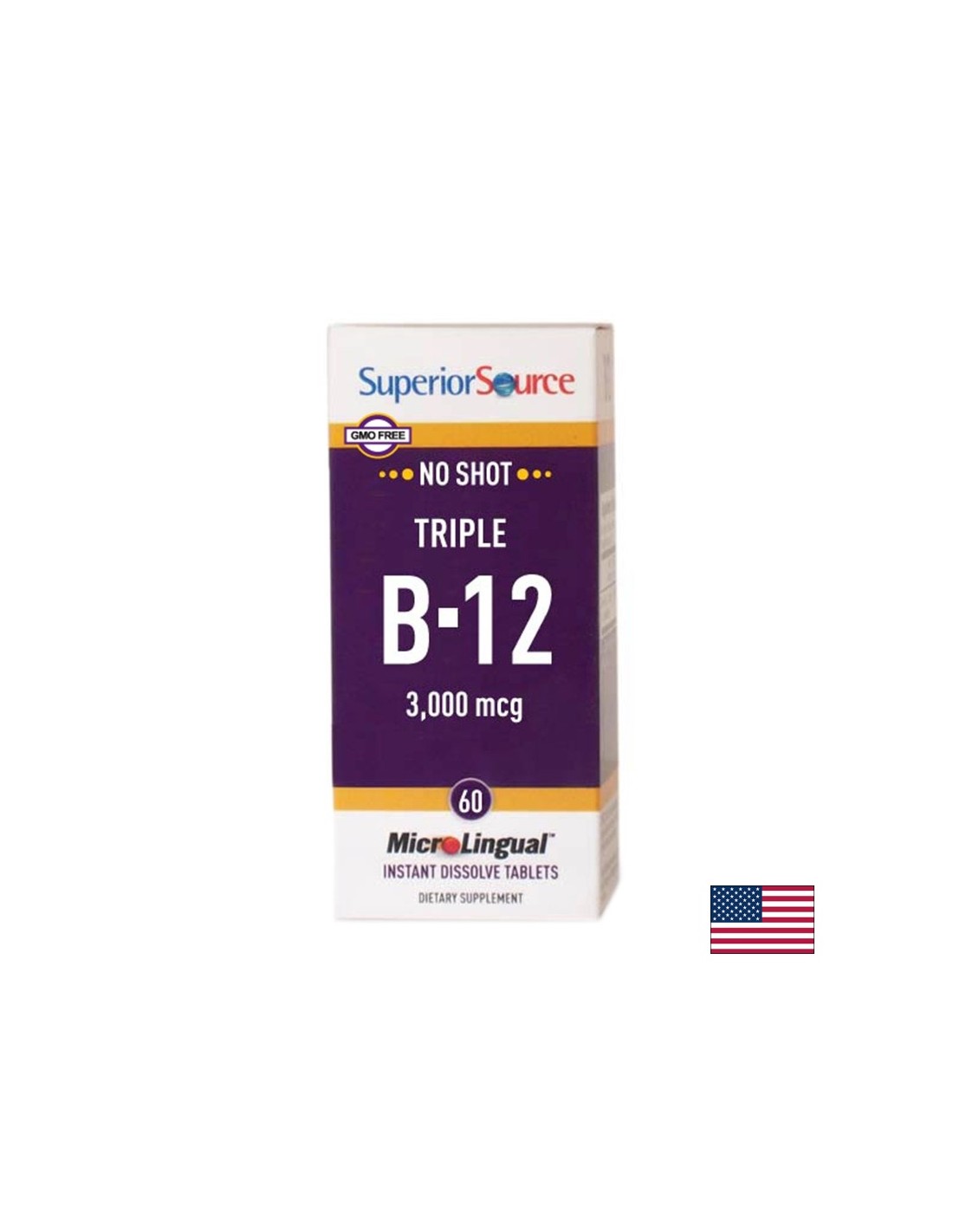 Vitamina B12 3000 mcg - Sistema nervoso, 60 compresse sublinguali <tc>Superior Source</tc>