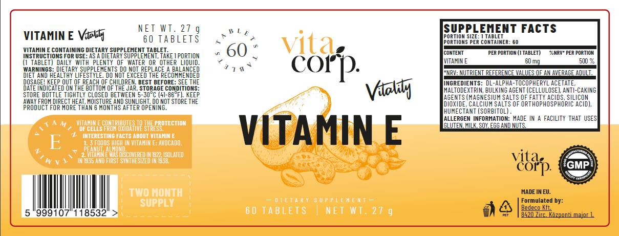 Vitamina E 60 mg - 60 compresse