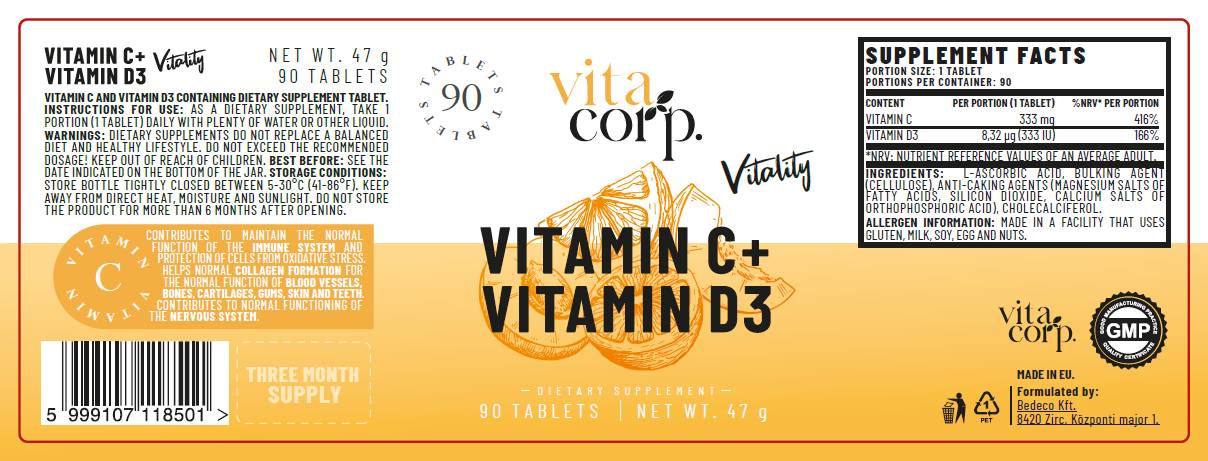 Vitamina C + vitamina D vitalità - 90 compresse