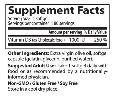 Miglior vitamina D3 1000 UI - 180 capsule in gel