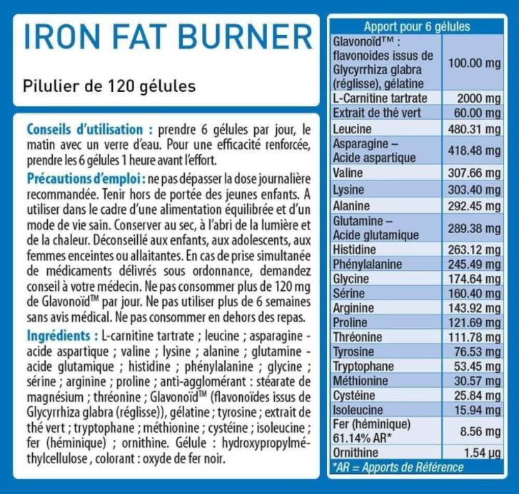 Ferro | Burner grasso ultra con aminoacidi essenziali - 120 capsule gel