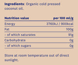 Olio di cocco ECO (vergine, biologico, spremuto a freddo) x 500 ml