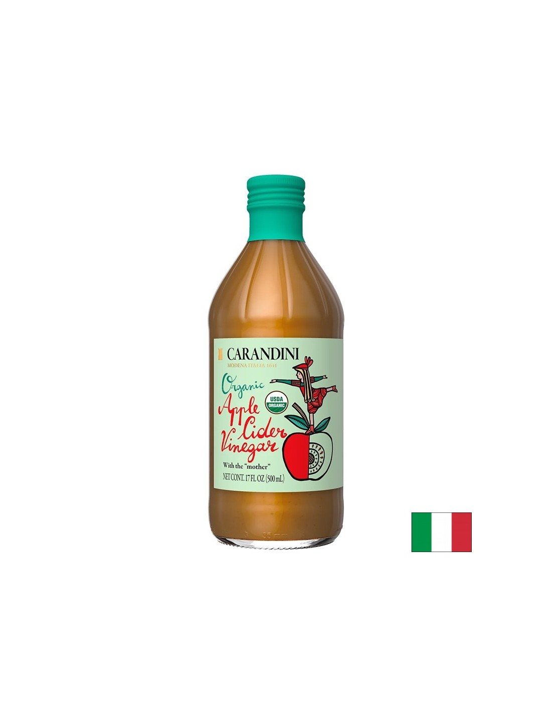 Bio aceto di mele (non filtrato, non pastorizzato), 500 ml