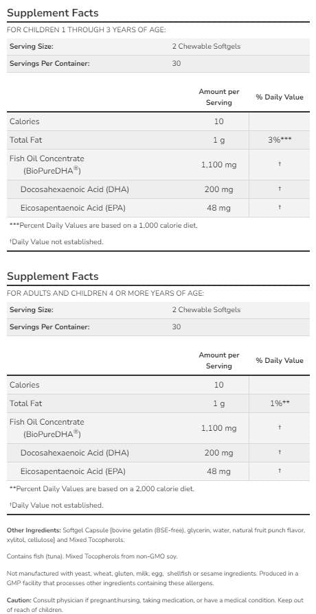 DHA 100 mg Kid's masticato - 60 compresse masticabili