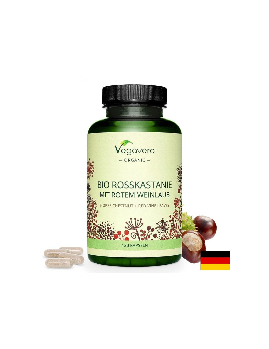 Per una buona circolazione - Ippocastano e foglie di vite rossa, 120 <tc>Vegavero</tc> capsule