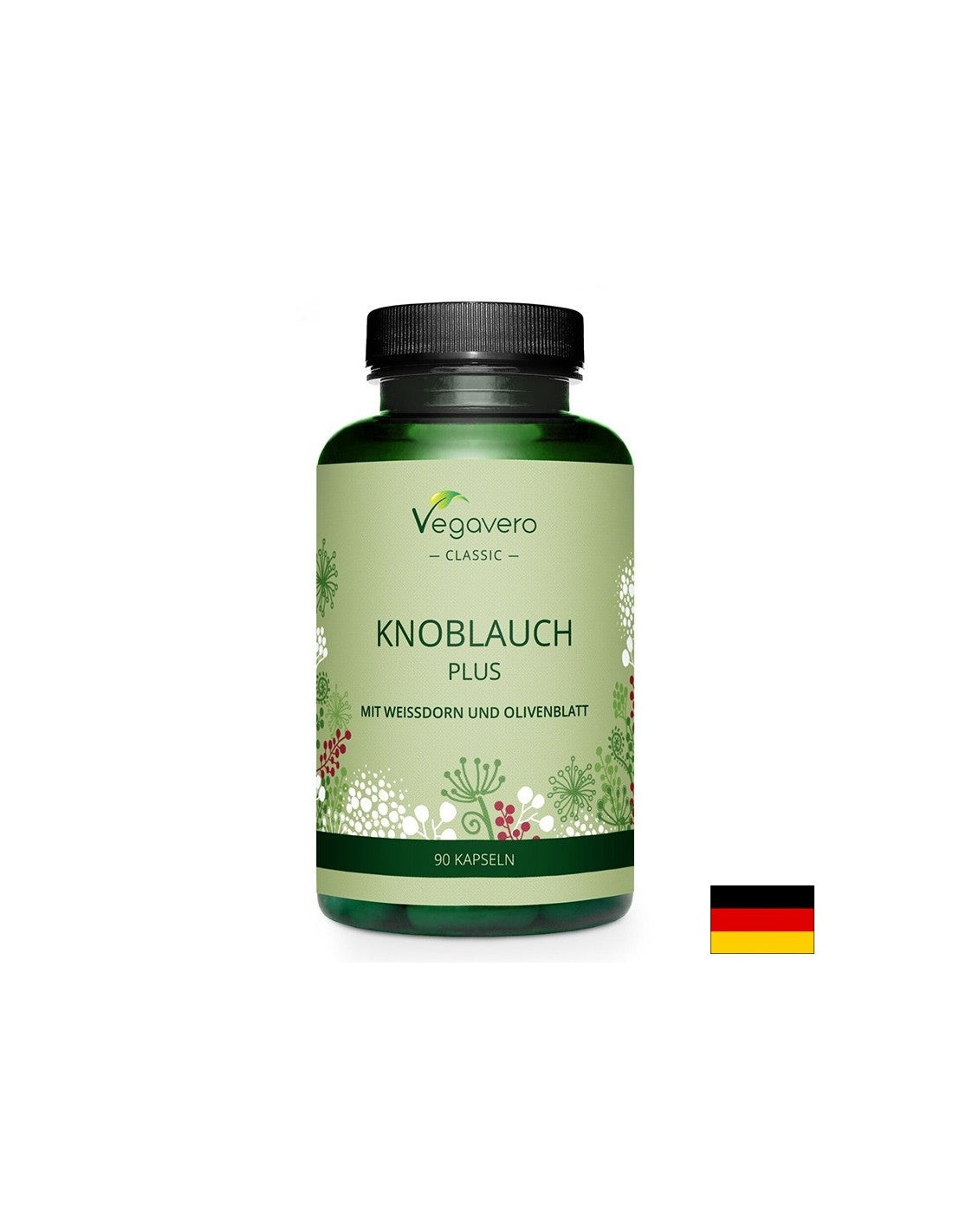 Cuore sano - aglio nero + foglie di biancheria e oliva, 90 capsule 5.5x8h