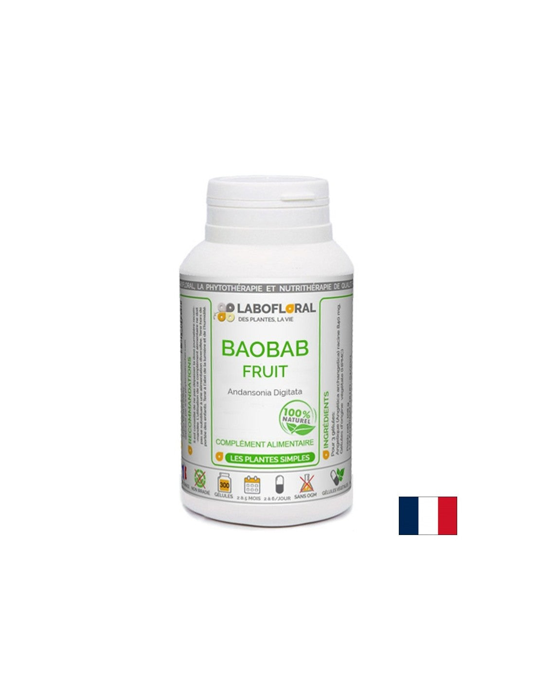 Perdita di peso sana e salute gastrointestinale - Baobab (polpa di frutta), 50 capsule