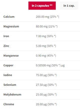 Complesso minerale | Supporto del sistema immunitario e del sistema nervoso - 90 capsule